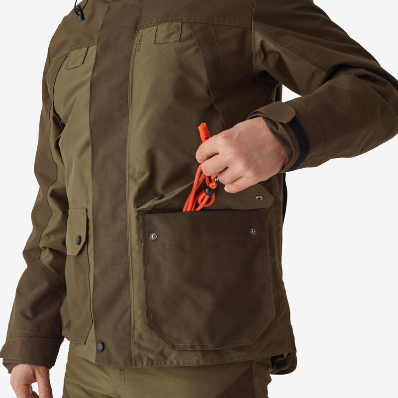 Chaqueta Caza Hombre Solognac 520 Bicolor Impermeable Resistente