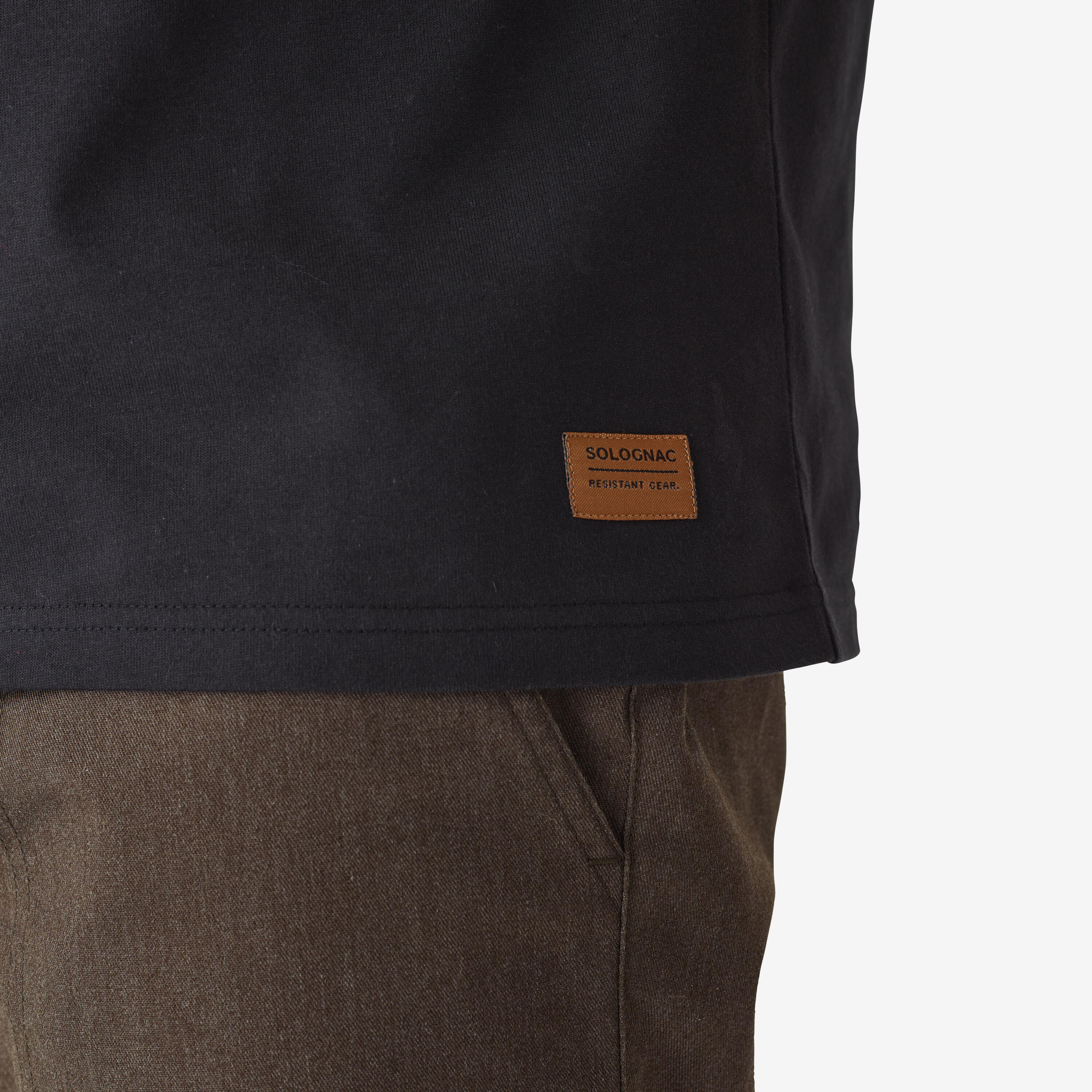 Stevig T-shirt 500 zwart logo 'Resistant gear' 4/5