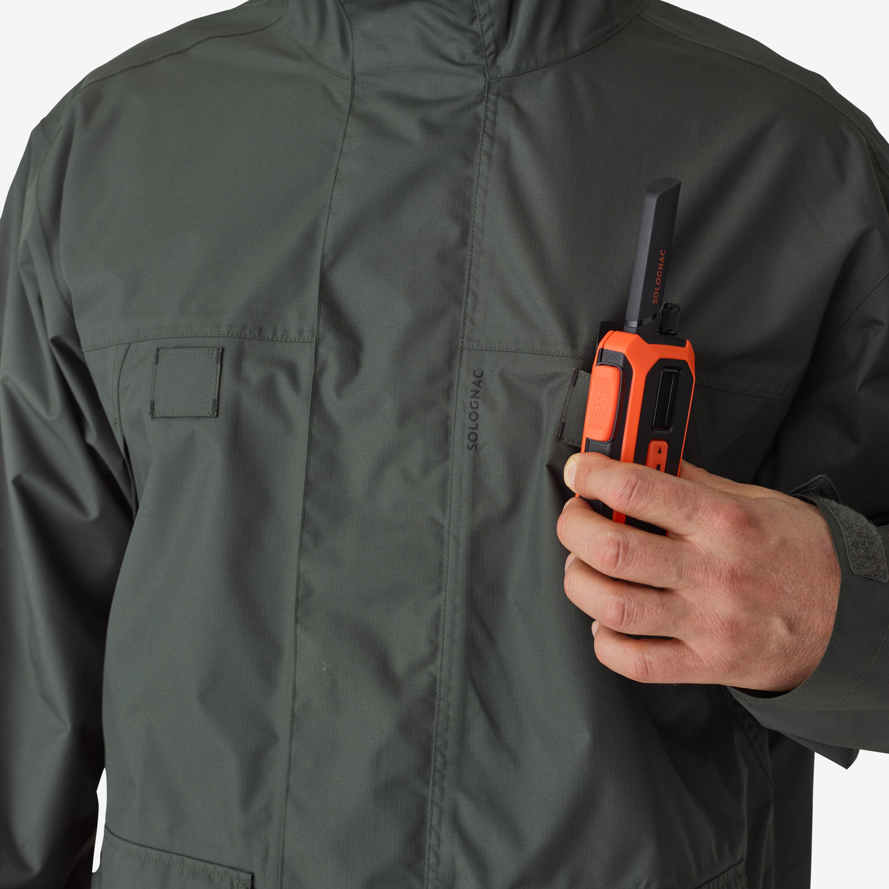 Long Hunting Coat - SG 500 Waterproof Green - SOLOGNAC