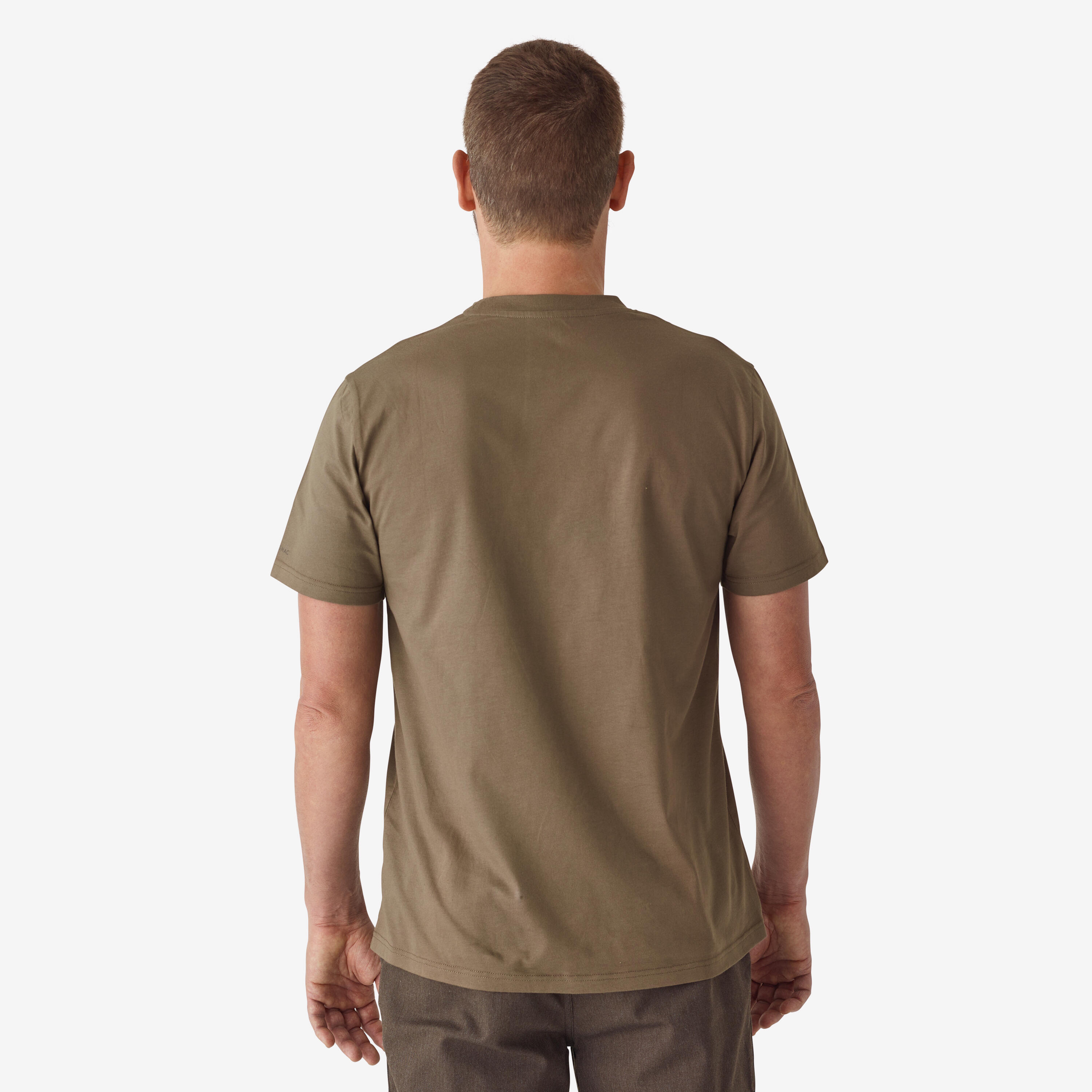 Camiseta Solognac 100 Adulto Logo Wildlife Manga Corta Algodón 3/4