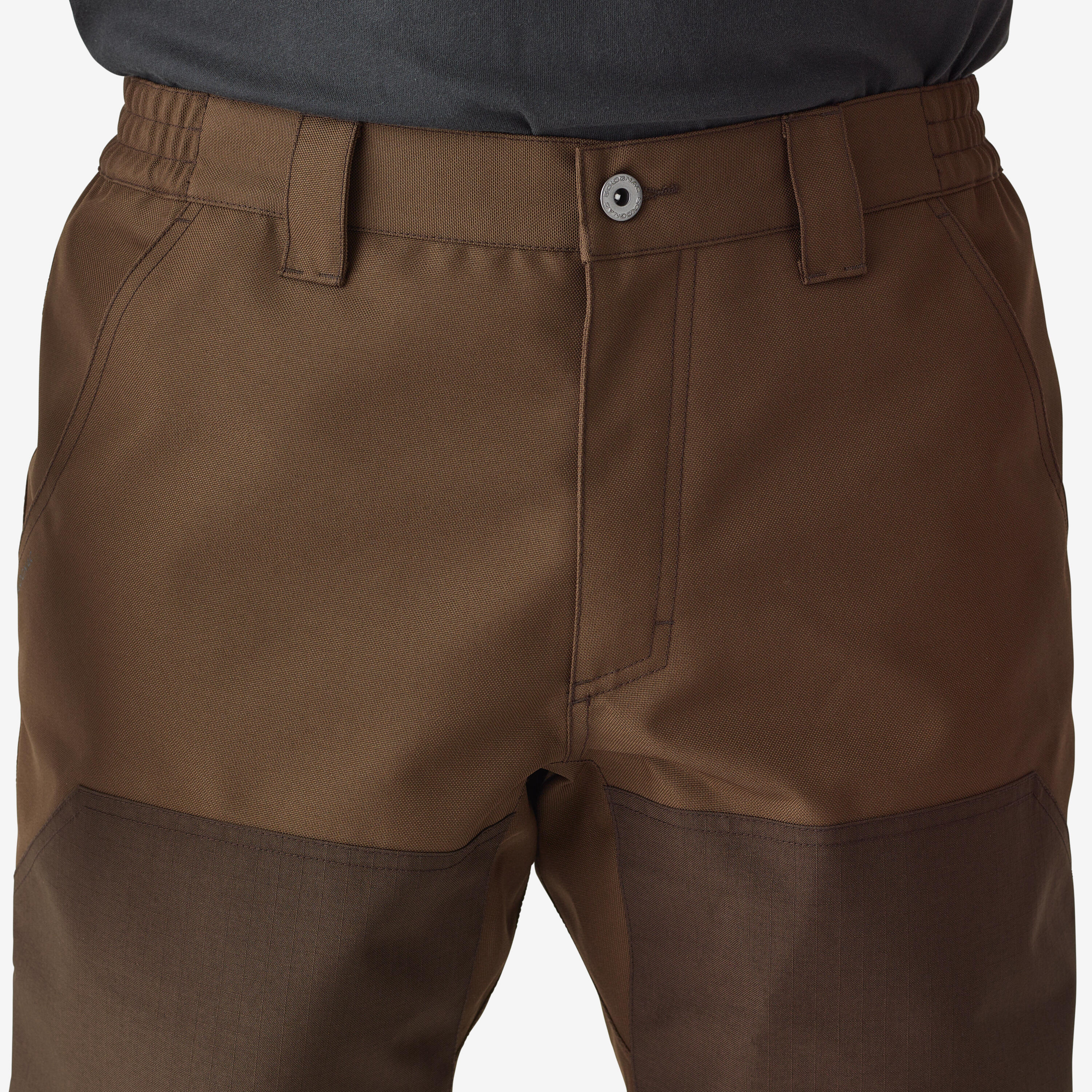 Hunting reinforced waterproof trousers woodland 500 two-tone/brown 6/6