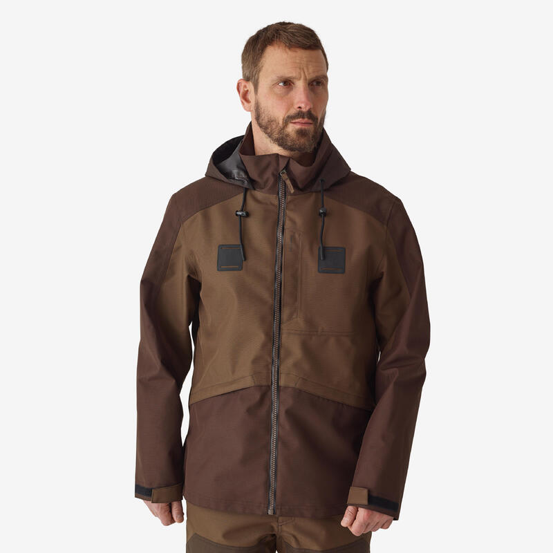 Chaqueta Caza Solognac 500 Hombre Bicolor Impermeable Reforzada