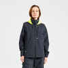 Women's sailing waterproof windproof jacket SAILING 300 - Dark grey Yellow hood