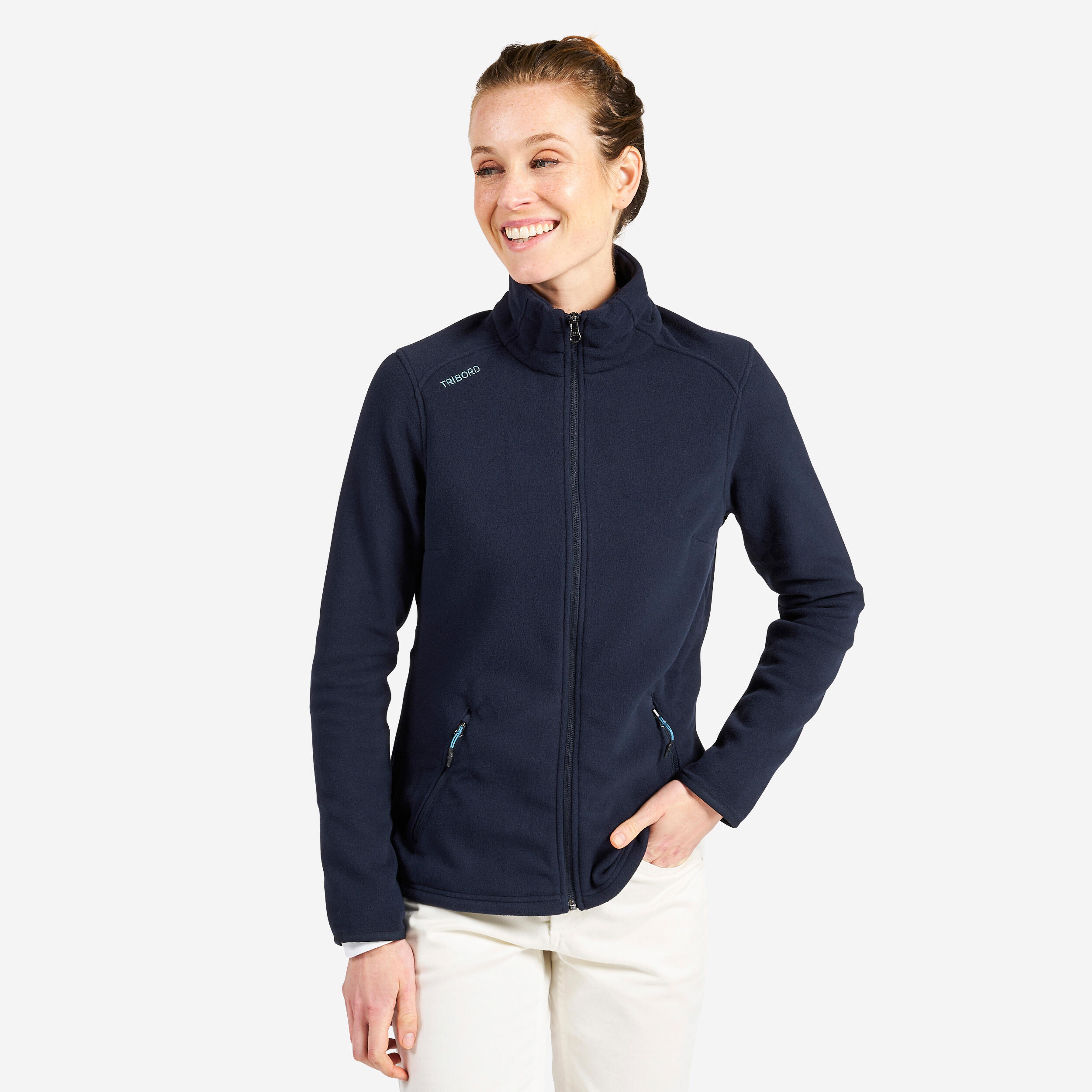 Women's Sailing 100 Warm Fleece Navy Blue