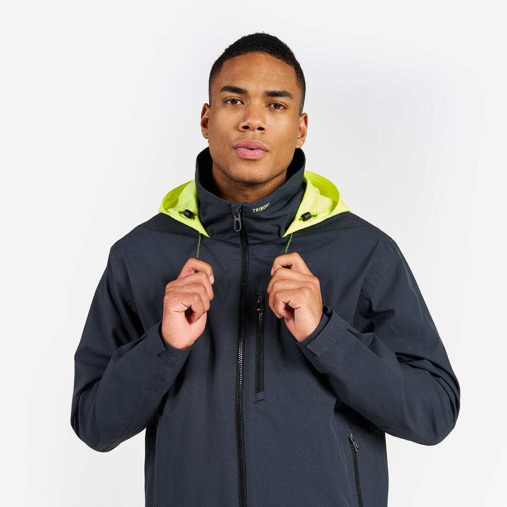 Men’s sailing waterproof windproof jacket - Sailing 500 white