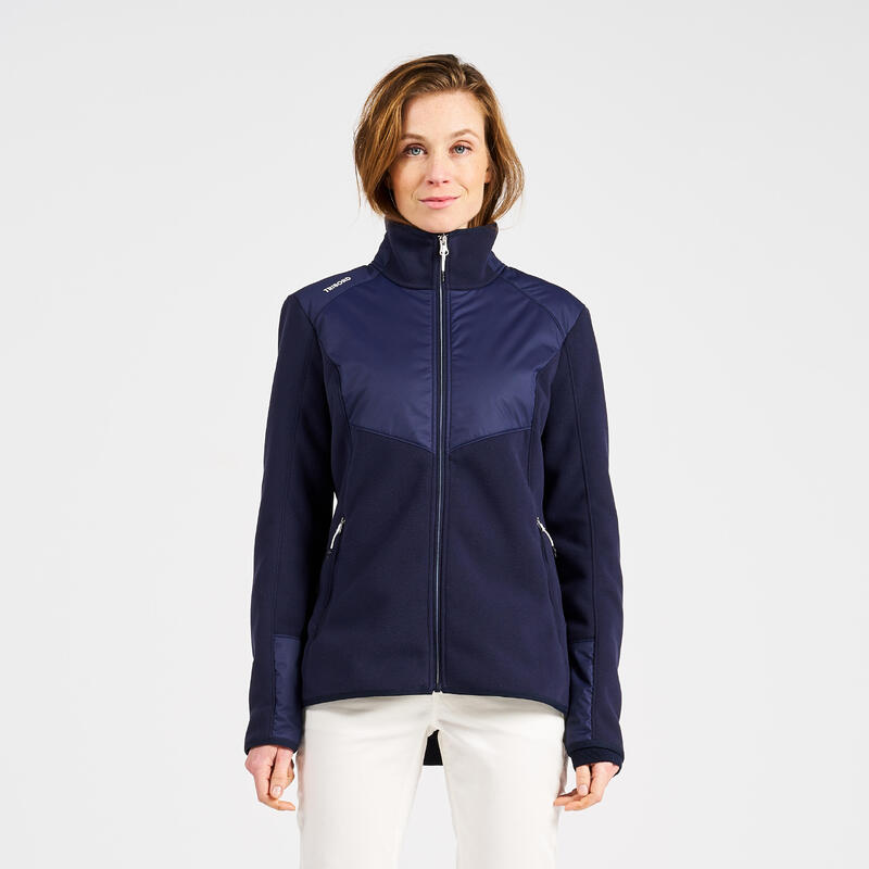 Warme fleece jas voor zeilen dames Sailing 500 marineblauw