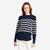 Pull marin tricoté Femme - 100 navy rayé beige