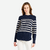 Pull marin tricoté Femme - 100 navy rayé beige