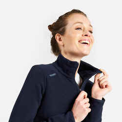 Women warm fleece sailing jacket 100 - Navy blue