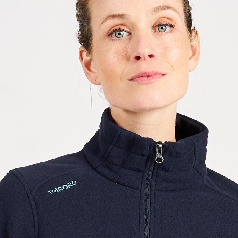 Warm fleecevest voor zeilen voor dames Sailing 100 marineblauw