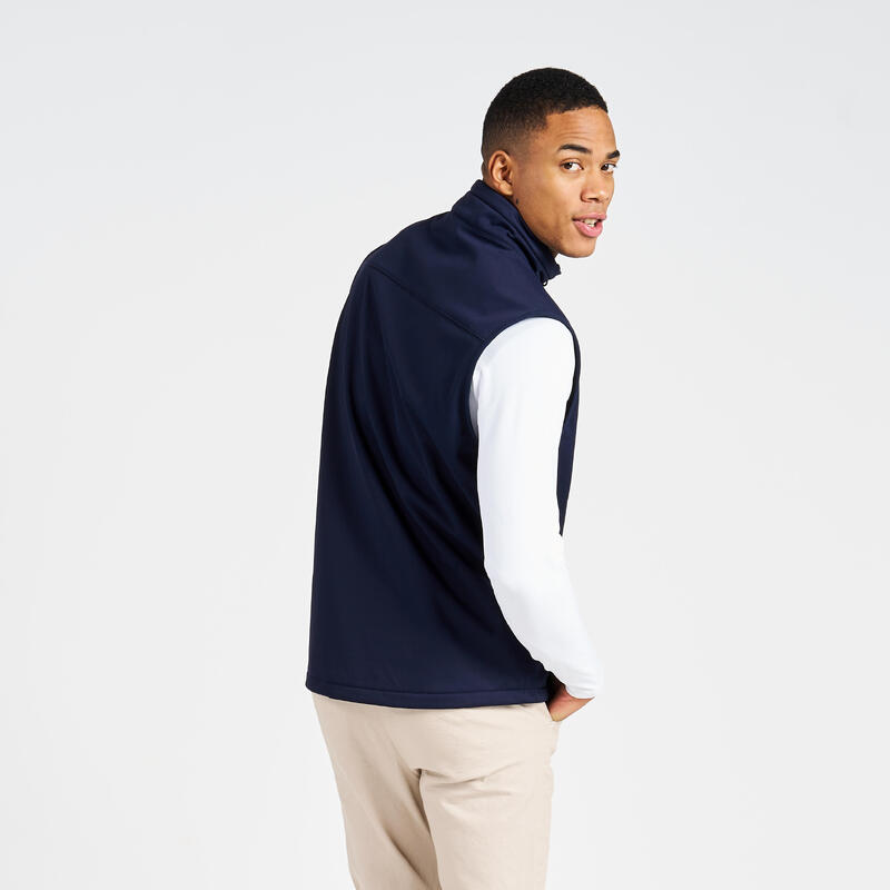 Gilet softshell de voile, sans manche et coupe-vent, homme bleu navy