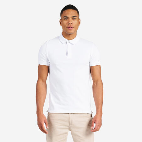 Polo marin homme manche courte Sailing 100 Blanc