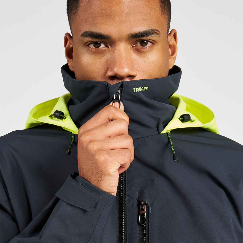 Men’s sailing waterproof windproof jacket - Sailing 500 white
