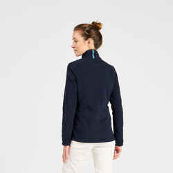 Women warm eco-design fleece sailing jacket 100 - Navy blue