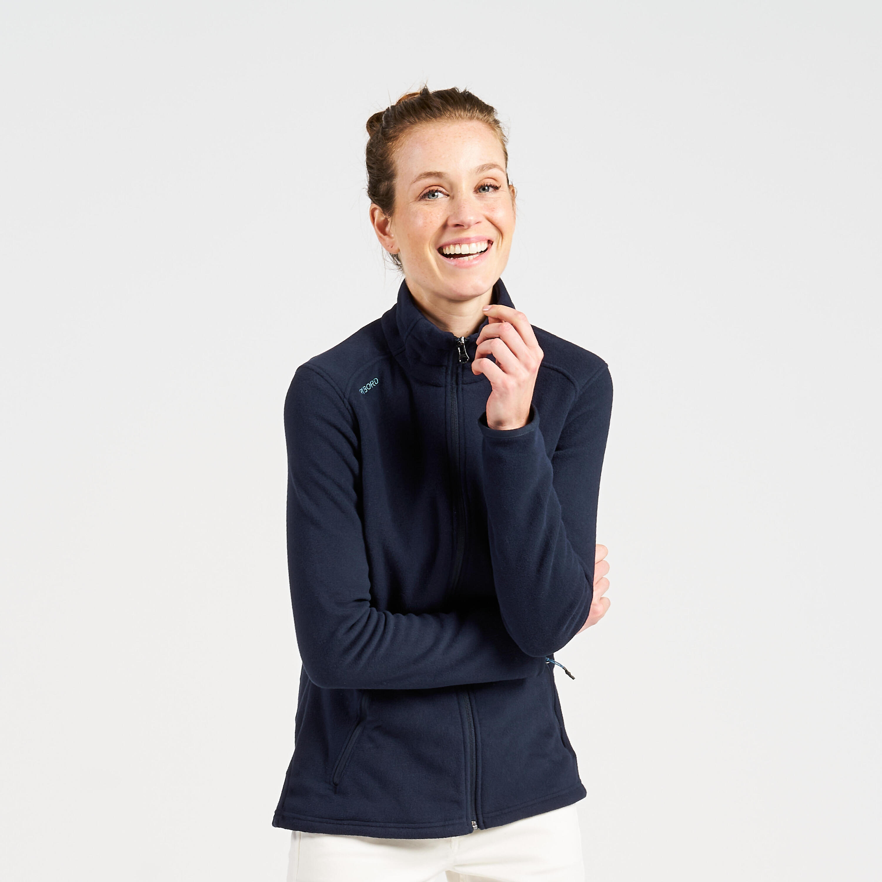 Women warm fleece sailing jacket 100 - Navy blue 3/11