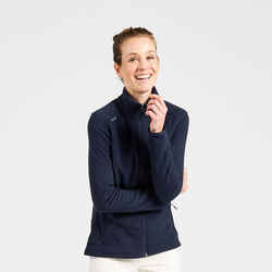 Women warm fleece sailing jacket 100 - Navy blue