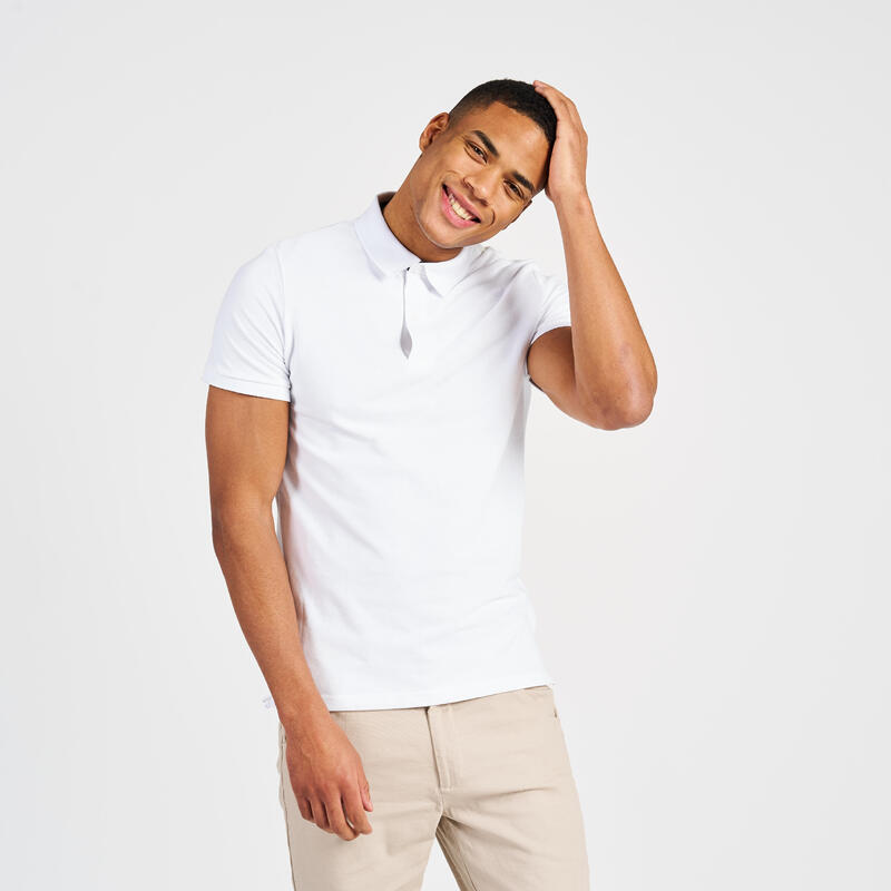 Poloshirt Segeln Herren kurzarm - 100 weiss