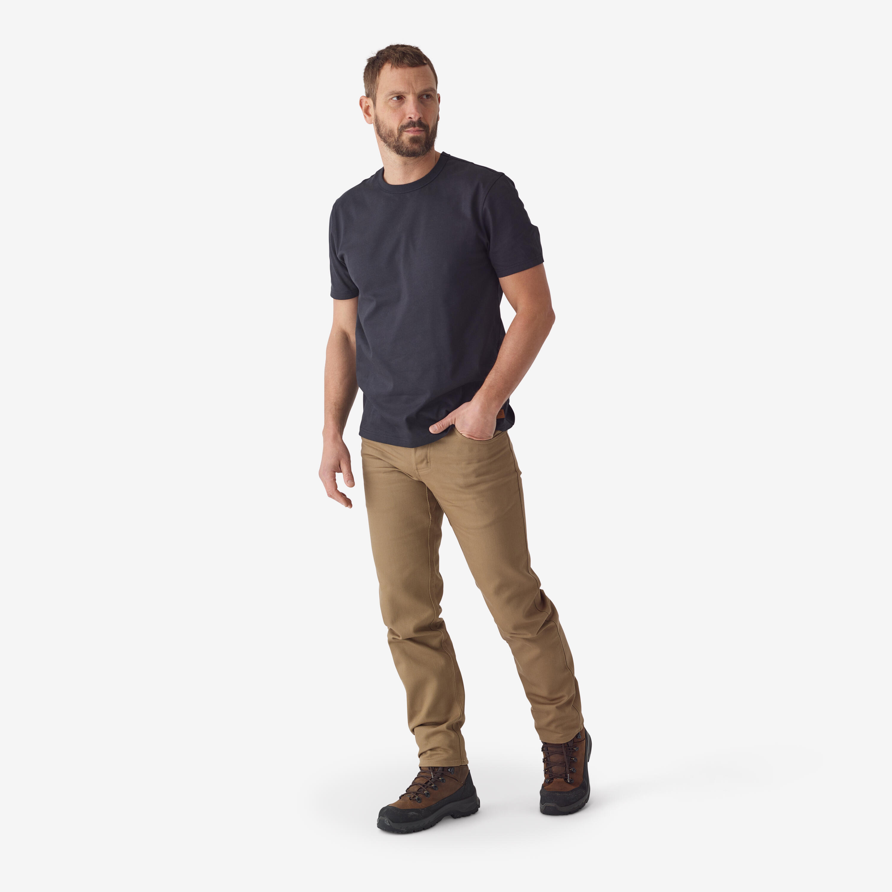 Pantalón De Caza Hombre Solognac 500 Utilitario Marrón Resistente 2/6