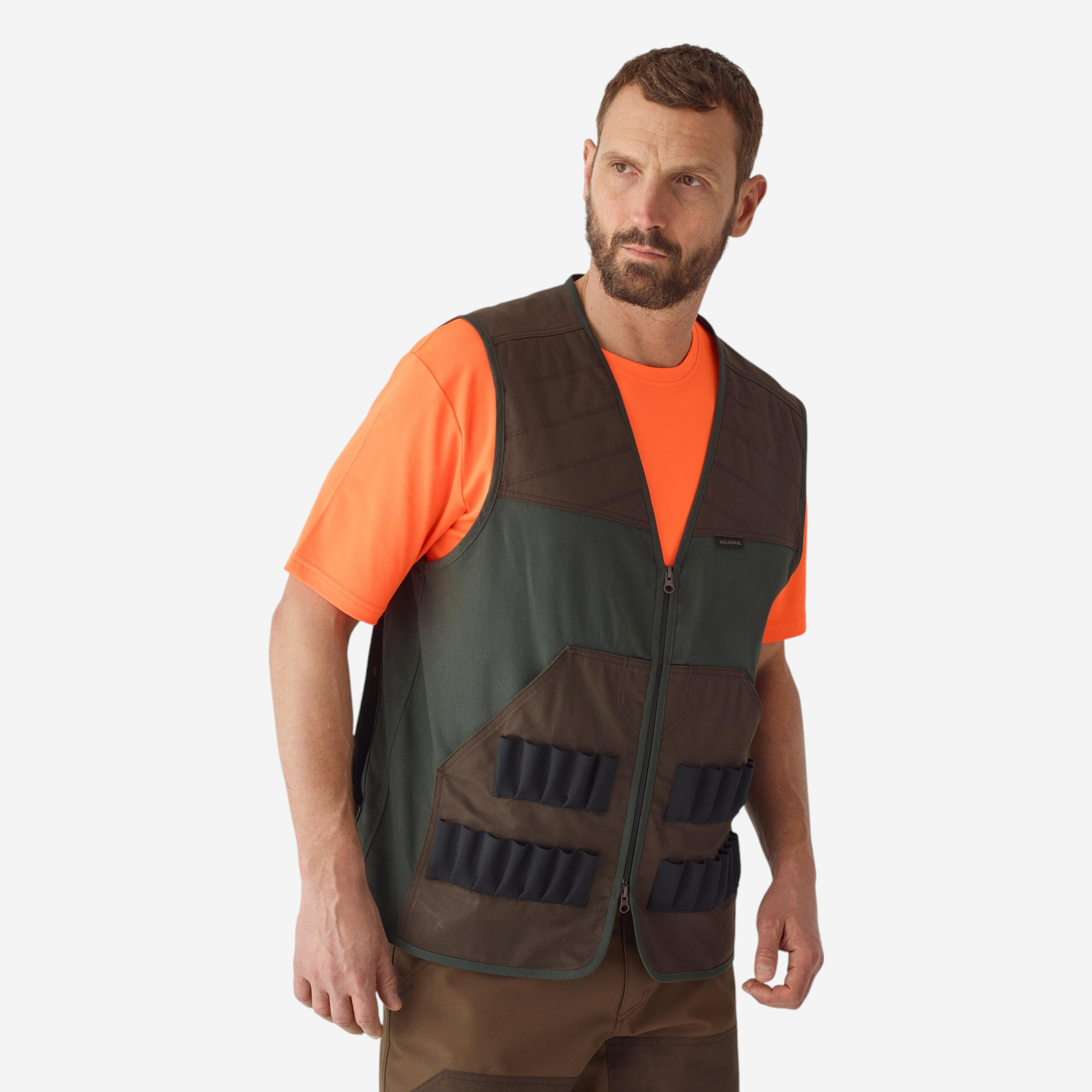 Gilet De Pêche à La Mouche Pflueger Homme M - 100% Coton Cargo Marron