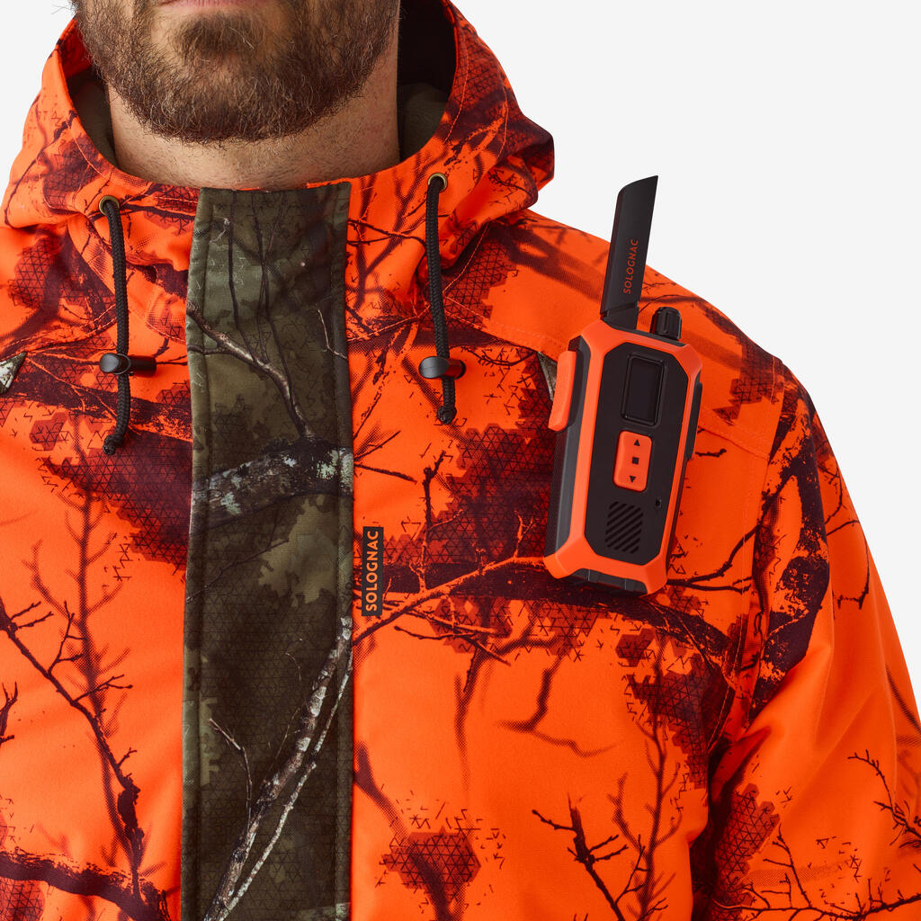 Hunting silent warm waterproof jacket neon treemetic hide 100