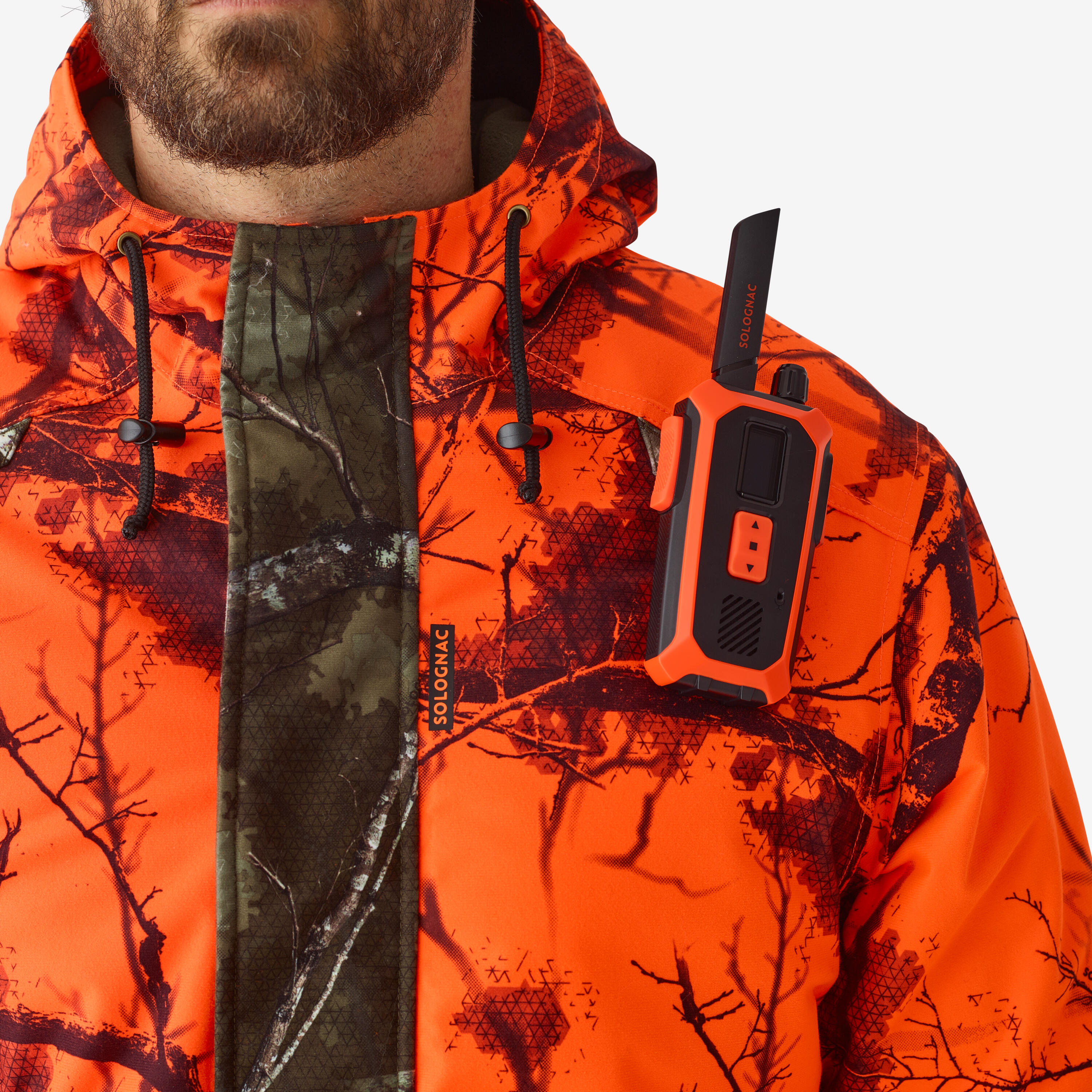 SOLOGNAC Nepremokavá, hrejivá a nehlučná poľovnícka bunda Treemetic fluo 100 XL · záber 7