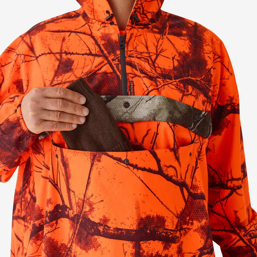 Jagd-Regenponcho 500 geräuscharm Treemetic orange 