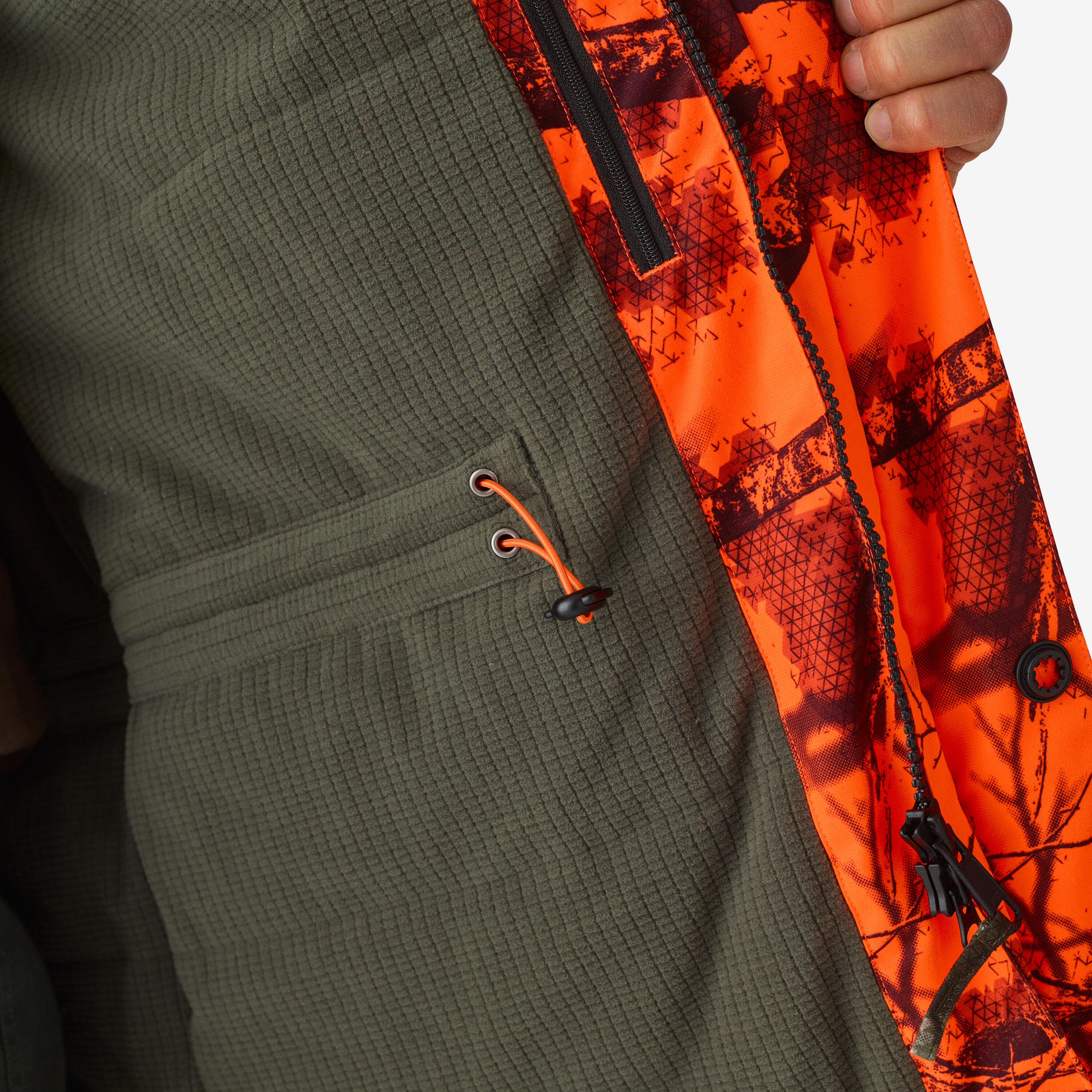 Jagdjacke Regenjacke 500 warm geräuscharm Treemetic Orange  14/15