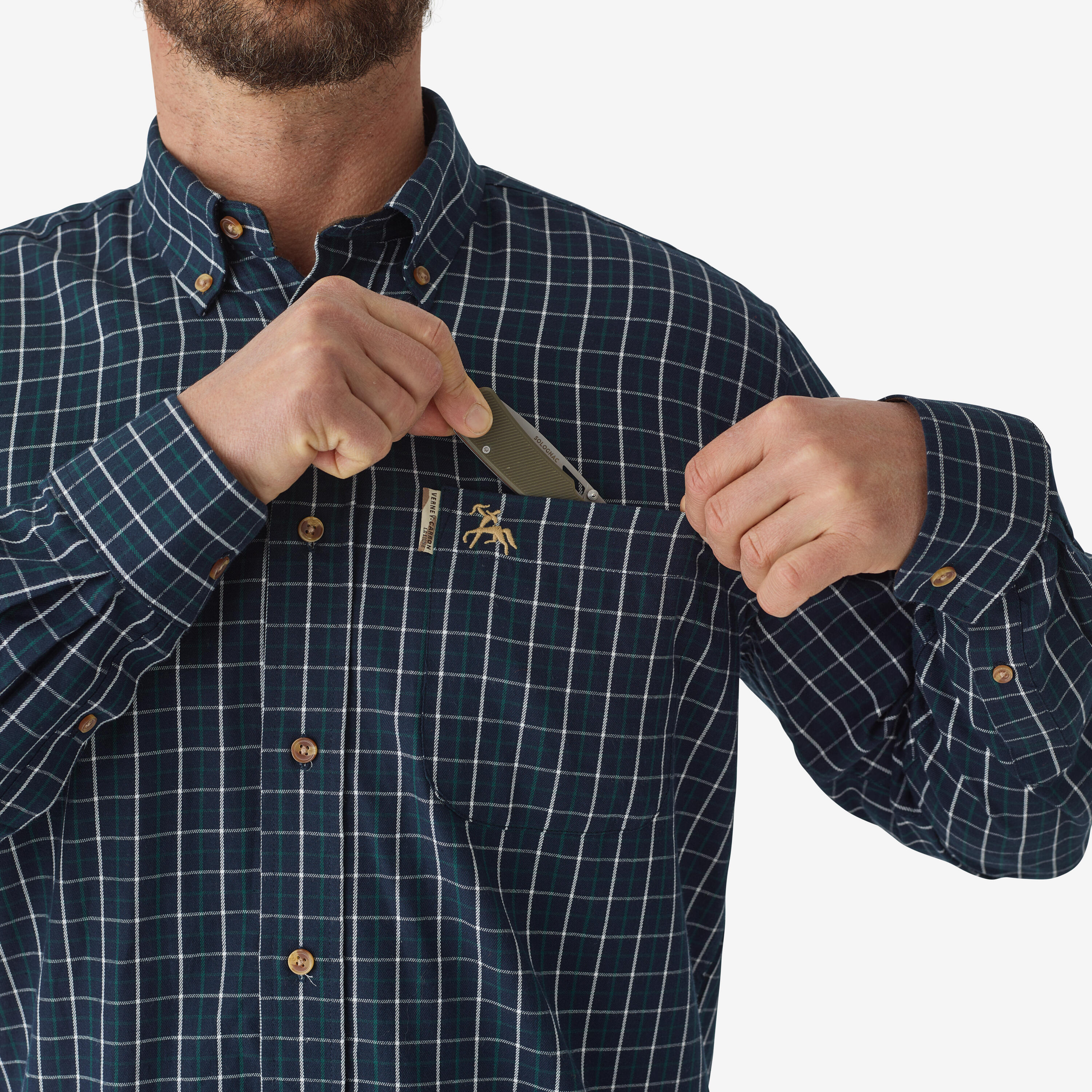 Cromoncent Camicia Uomo In Flanella A Quadri Blu - Morbida, Misto Cotone, Taglie Dalla XS Alla 2XL