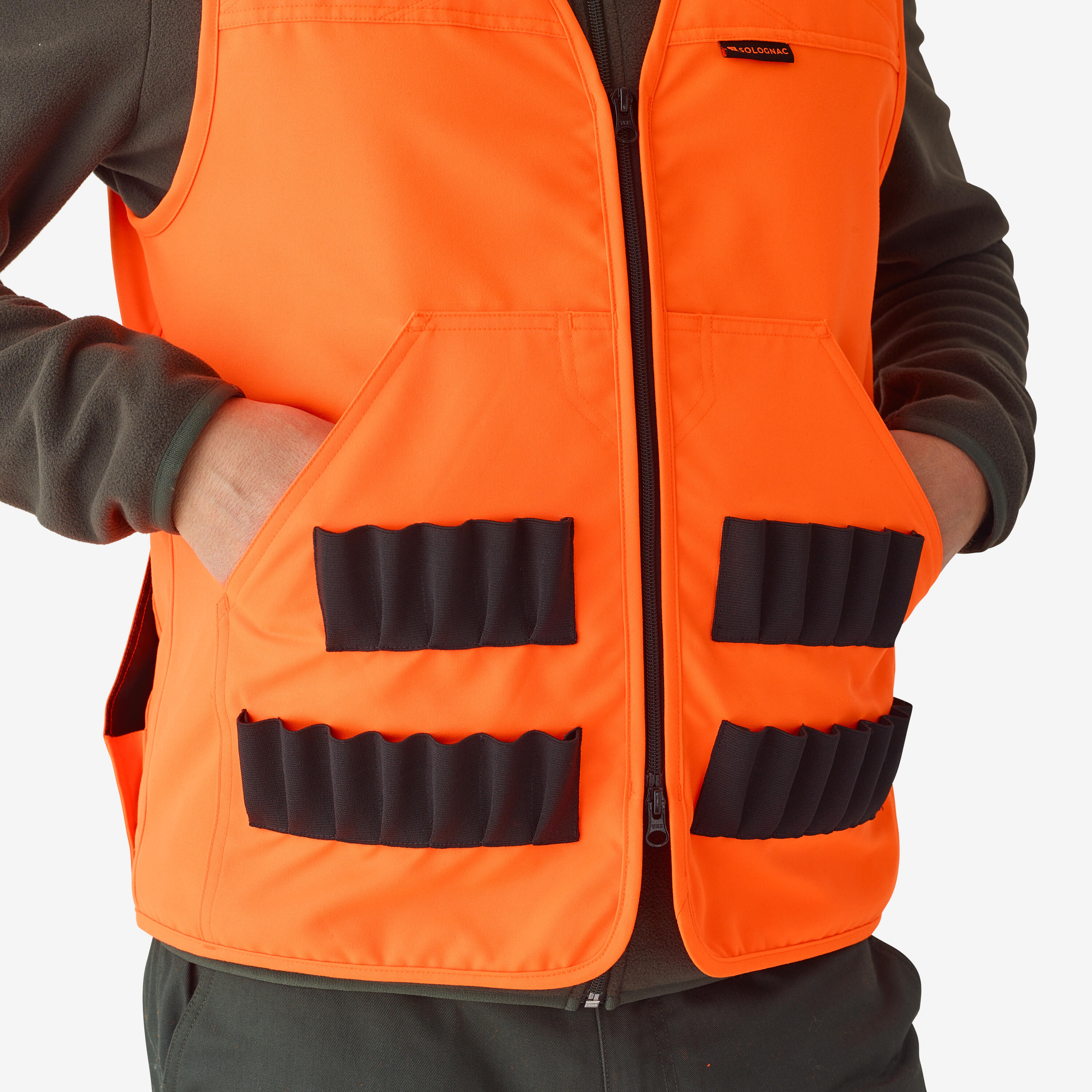 Veste de chasse sans manches à haute visibilité homme – 100 orange 3/9