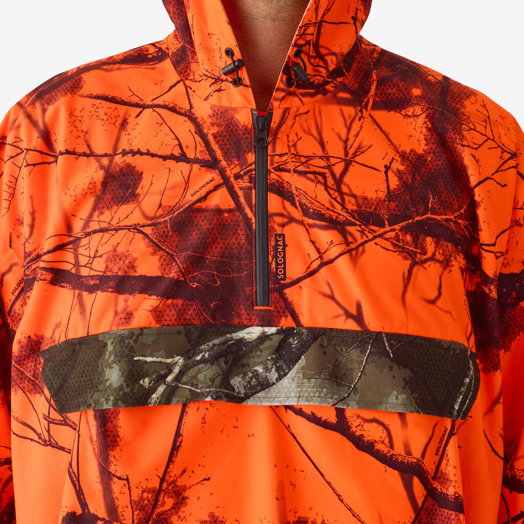 Jagd-Regenponcho 500 geräuscharm Treemetic orange 