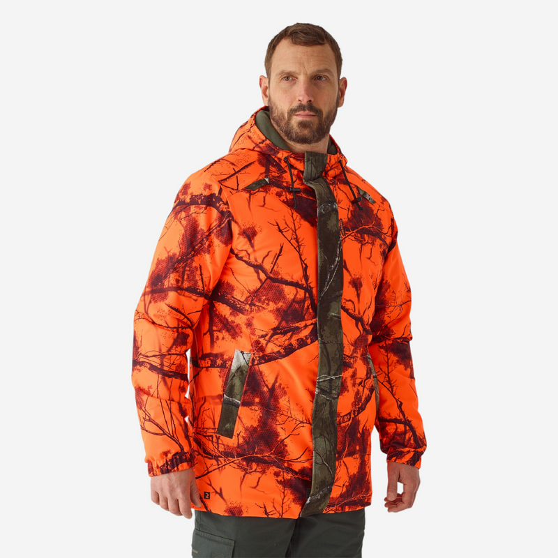Veste chasse imperméable chaude silencieuse treemetic fluo poste