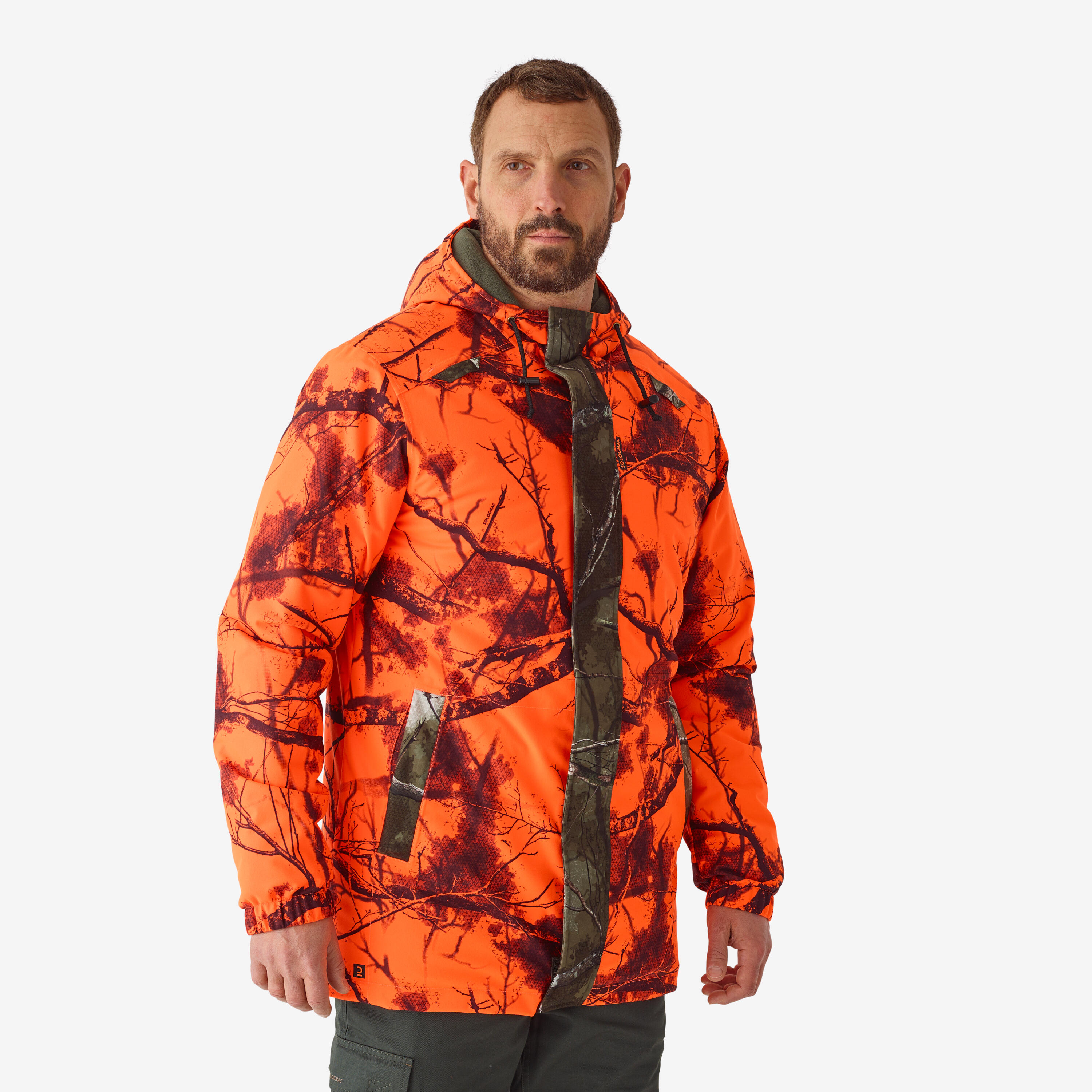 Waterproof Hunting Jacket Silent Treemetic Fluo Post 100