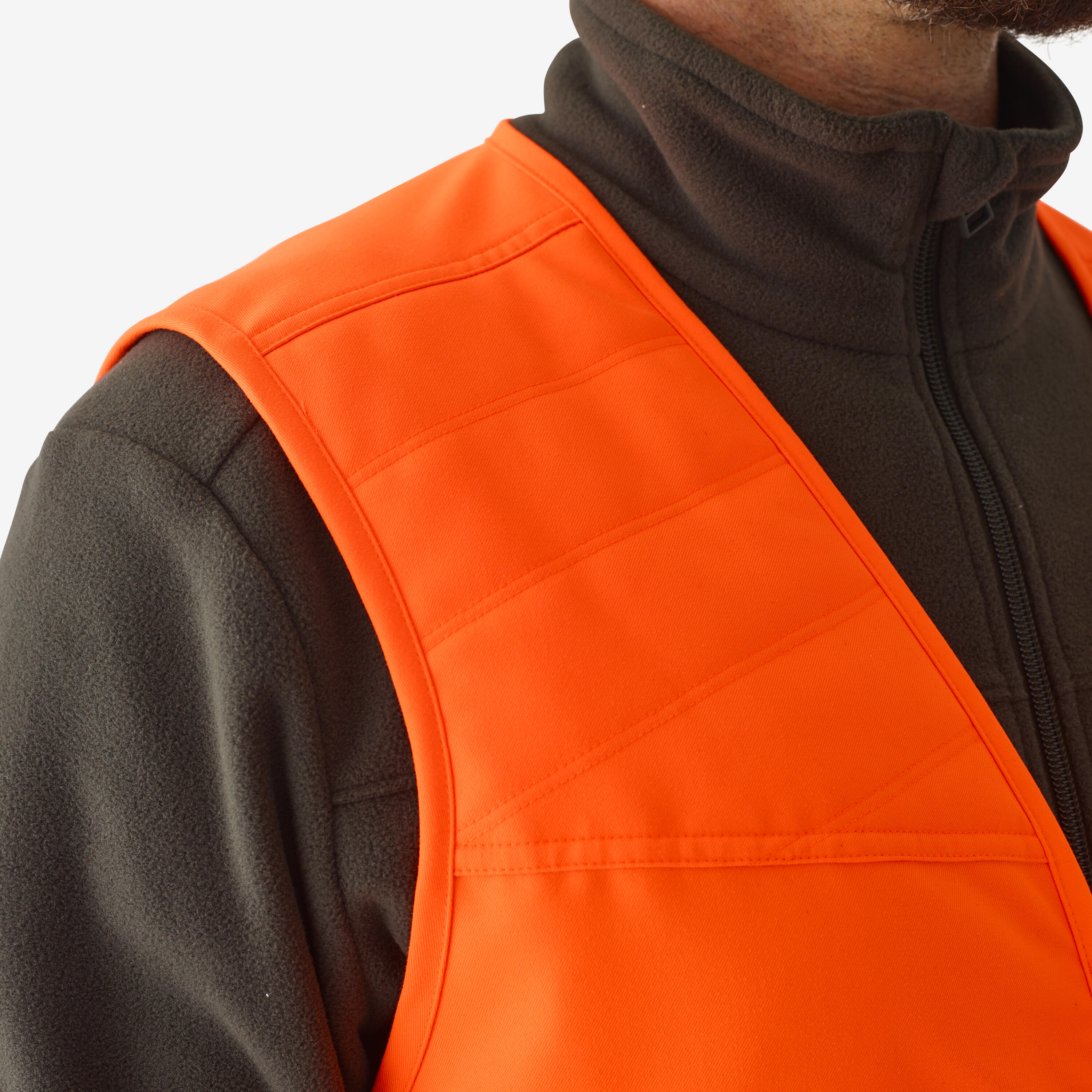 Hunting Fluorescent Waistcoat PPE - 100 - SOLOGNAC