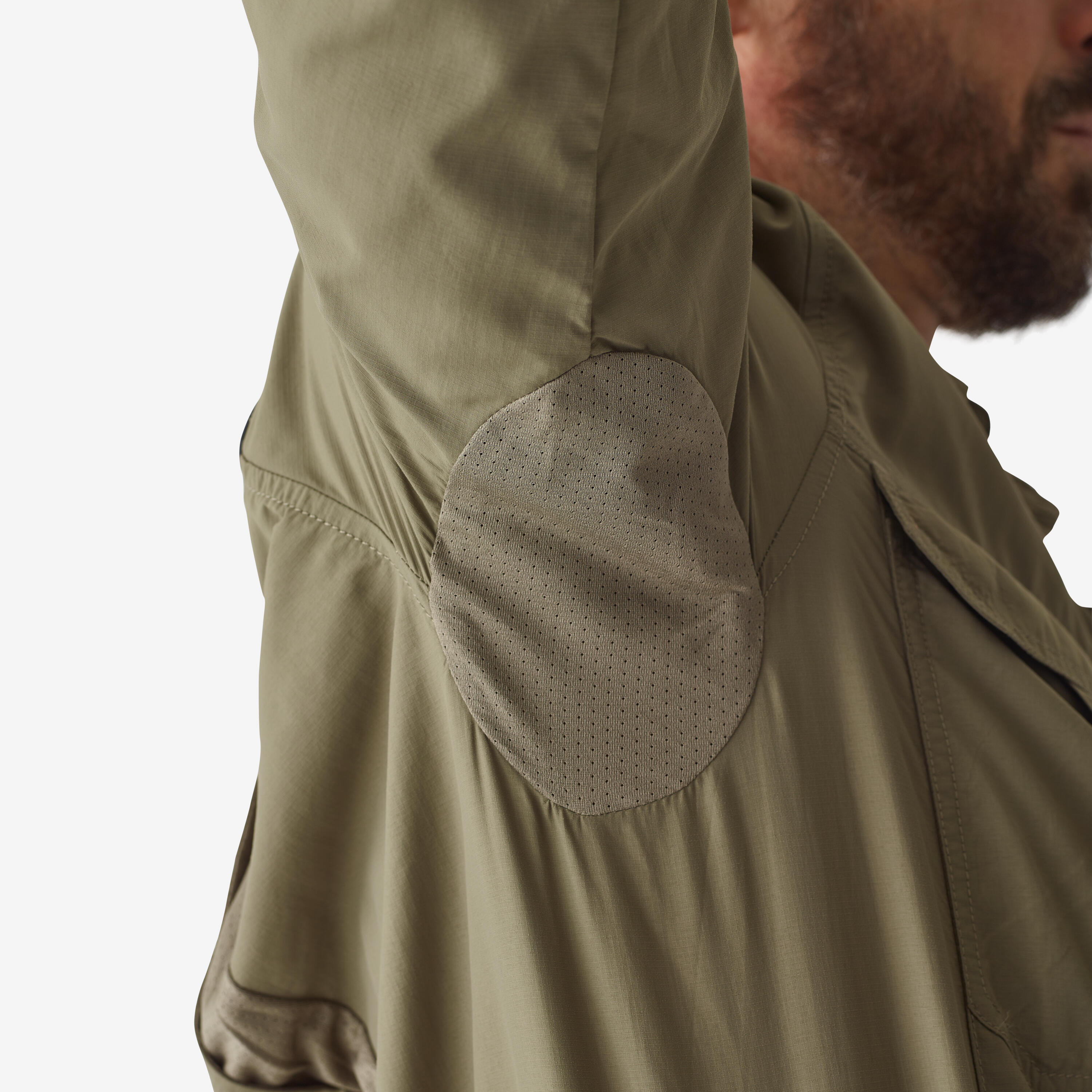 Lightweight Breathable Long-Sleeved Shirt - 520 Green - SOLOGNAC