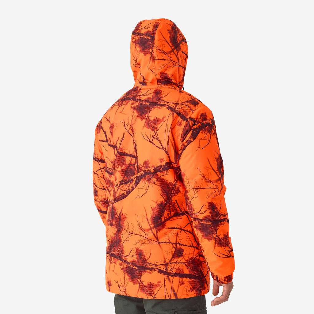 Hunting silent warm waterproof jacket neon treemetic hide 100