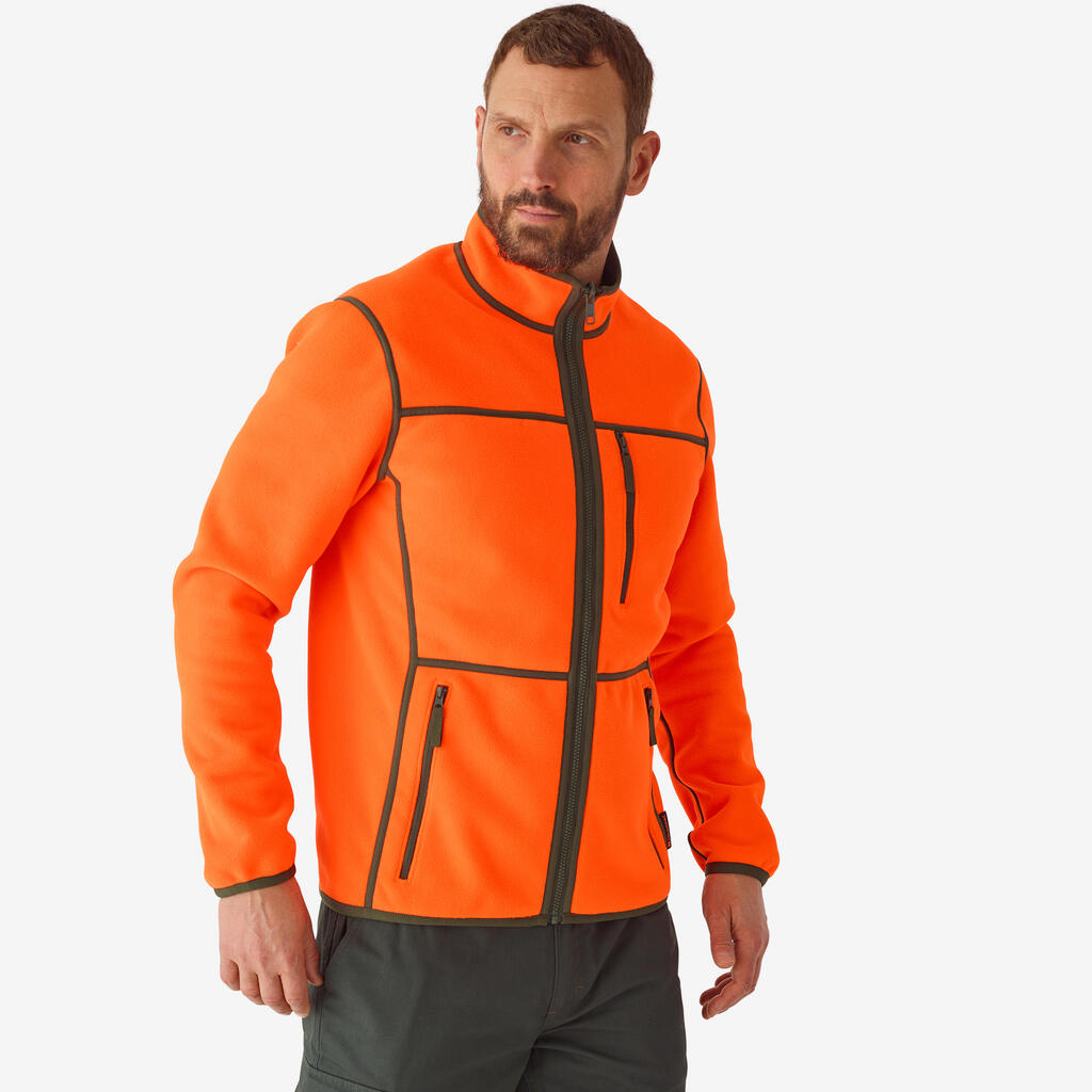 Jagdjacke / Fleecejacke 500 grün/orange 