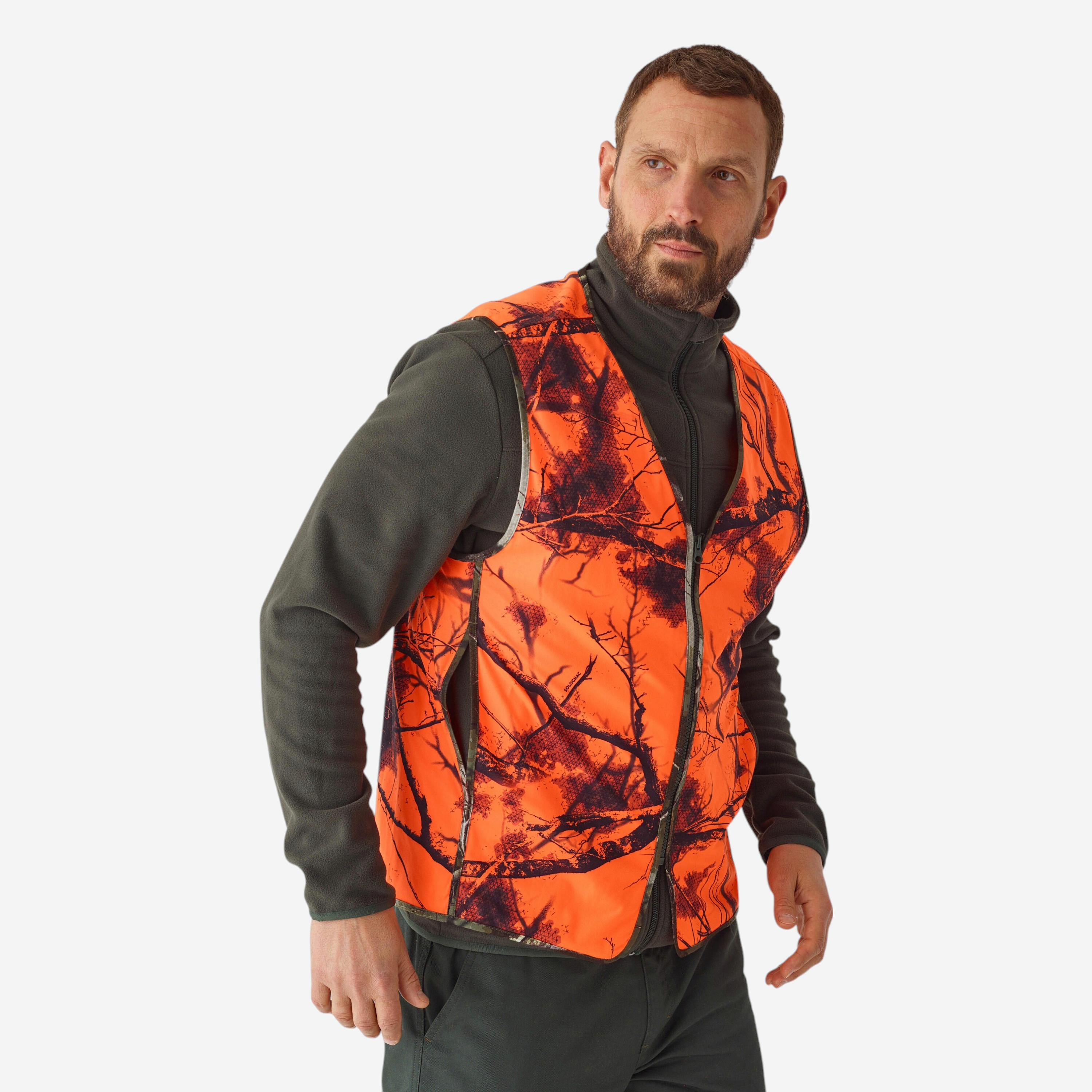 Gilet chasse compact silencieux treemetic fluo - Chasse - Solognac- Clubs - Entreprises - Collectivités - Associations
