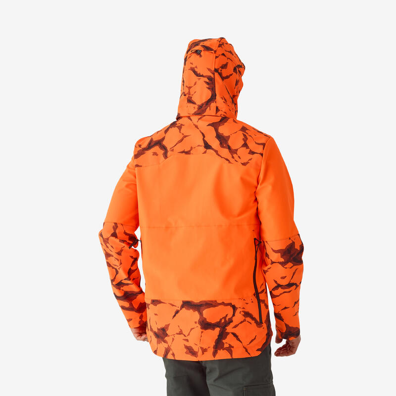 Erkek Avcı Softshell Kışlık Mont - Neon Turuncu - Avcılık ve Doğa Gözlemi - 500
