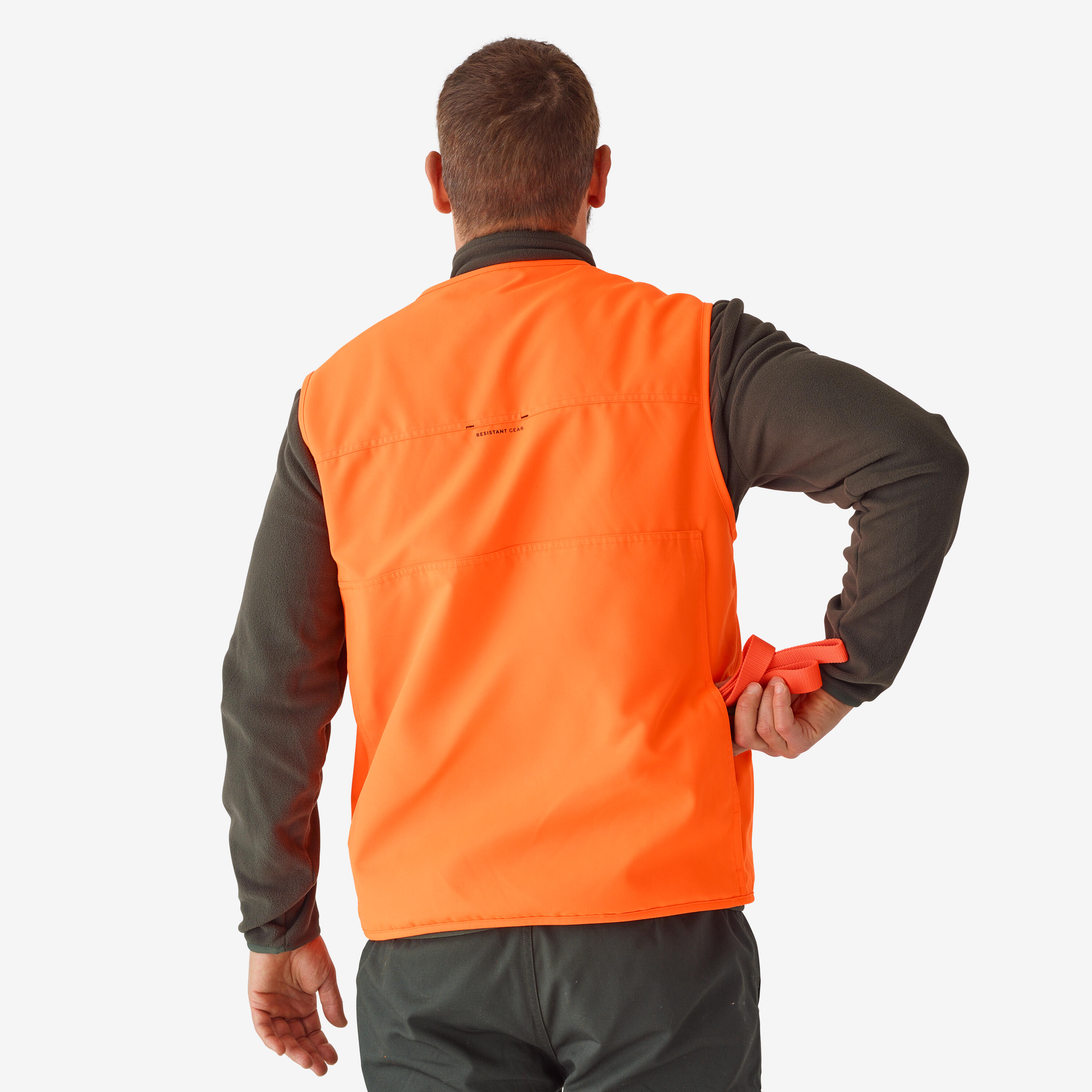 Veste de chasse sans manches à haute visibilité homme – 100 orange 8/9
