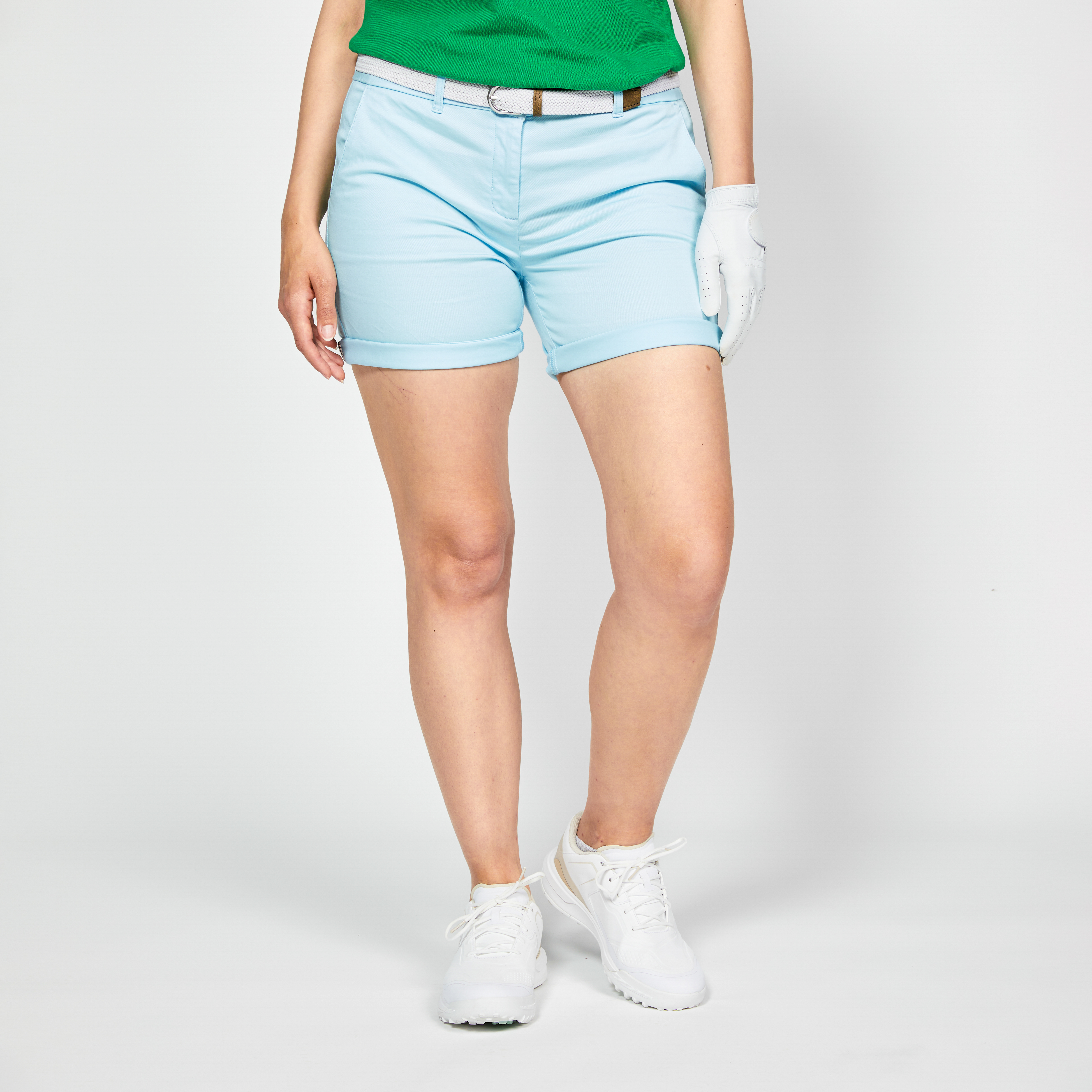 Short chino golf Femme - MW500 bleu banquise