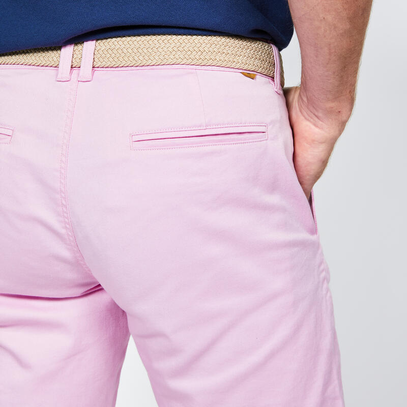 Short chino coton golf Homme - MW500 rose clair