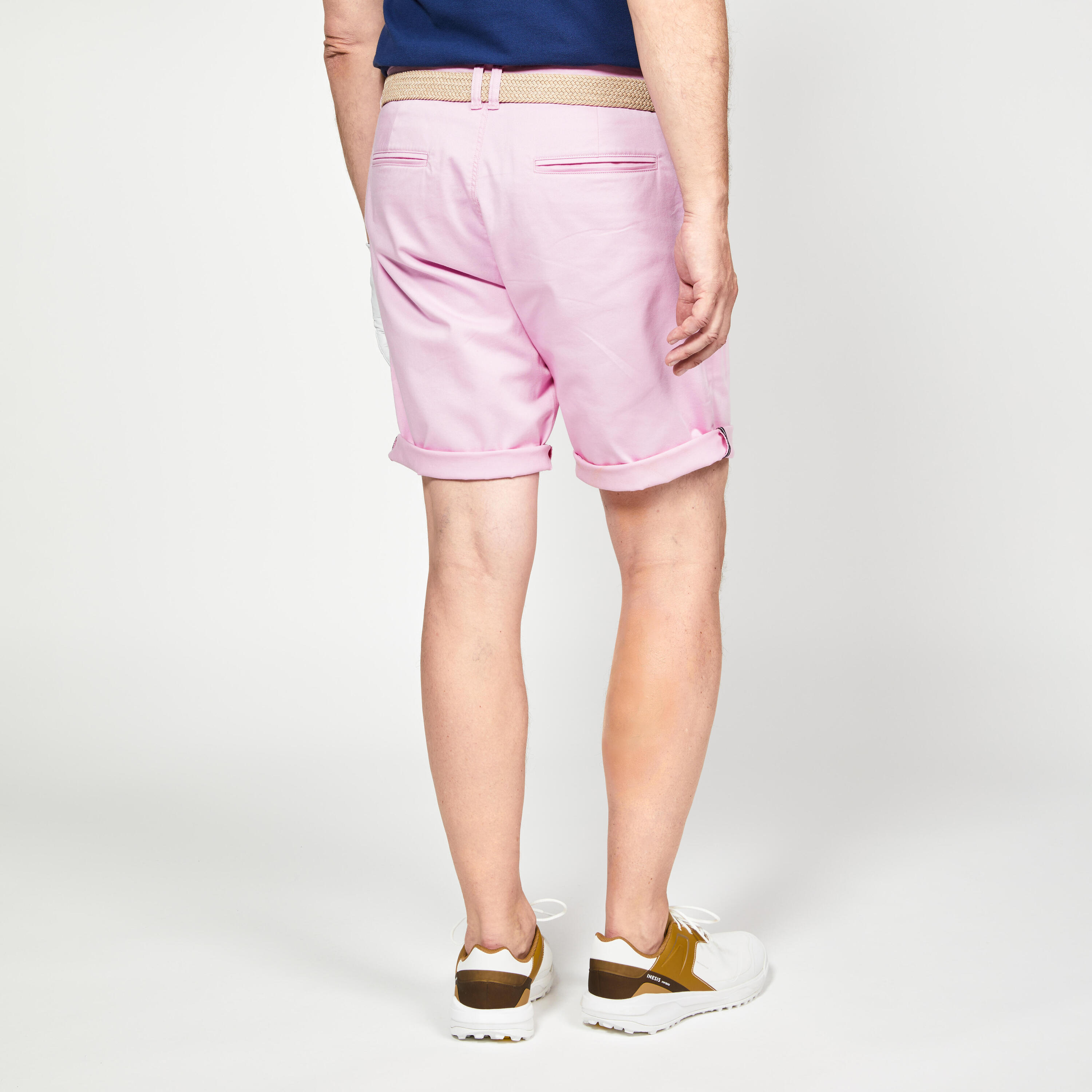Men's golf chino shorts - MW500 light pink 2/4