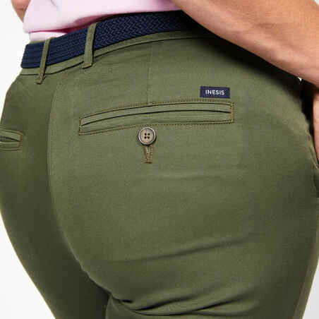 Moteriškos medvilninės golfo kelnės „MW500“, žalsvai rusvos