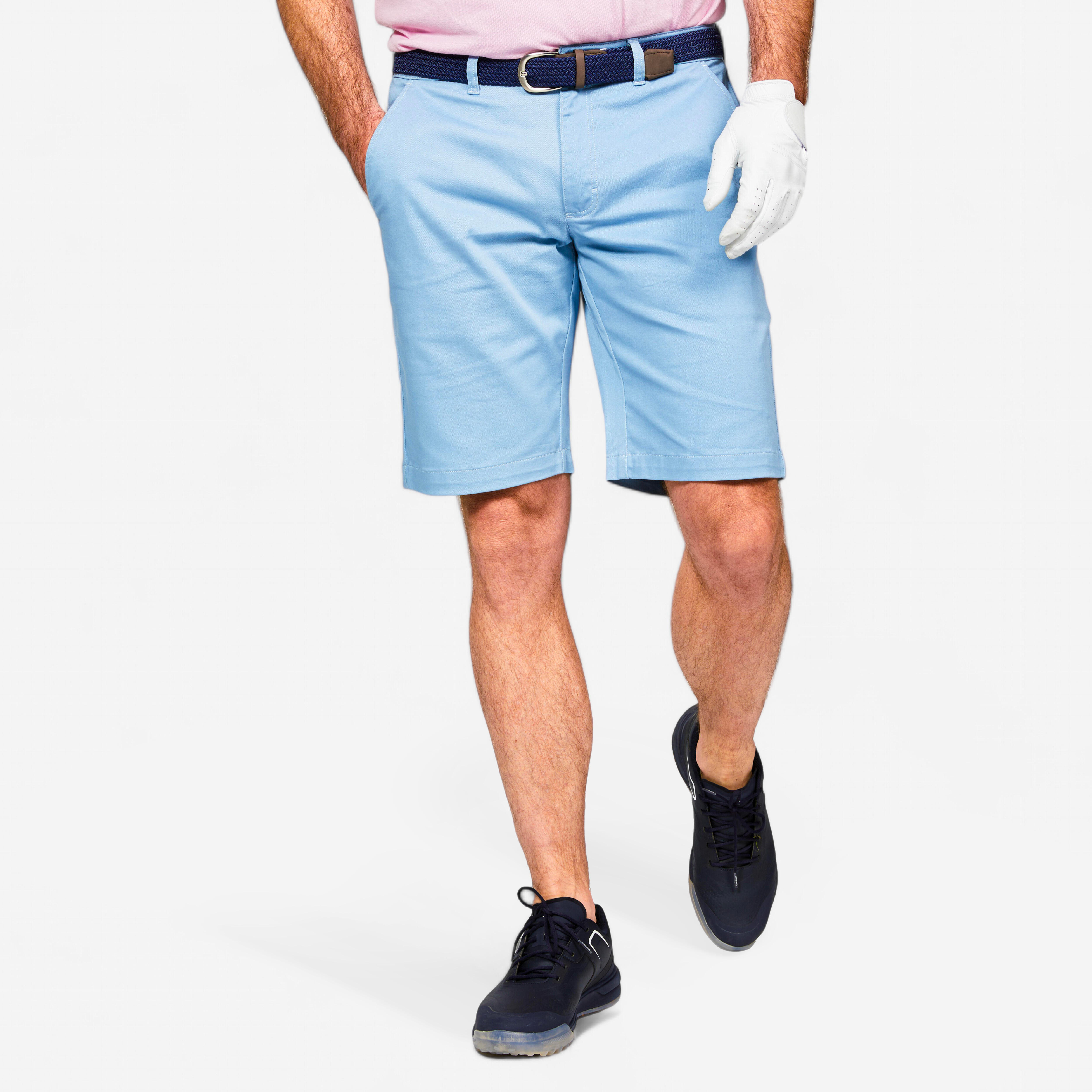 Men's golf cotton chino shorts, MW500 blue