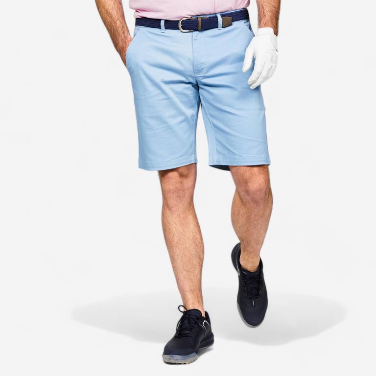 Men's golf cotton chino shorts - MW500 blue