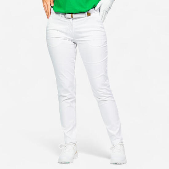 Pantalon chino de golf coton femme, MW500 blanc