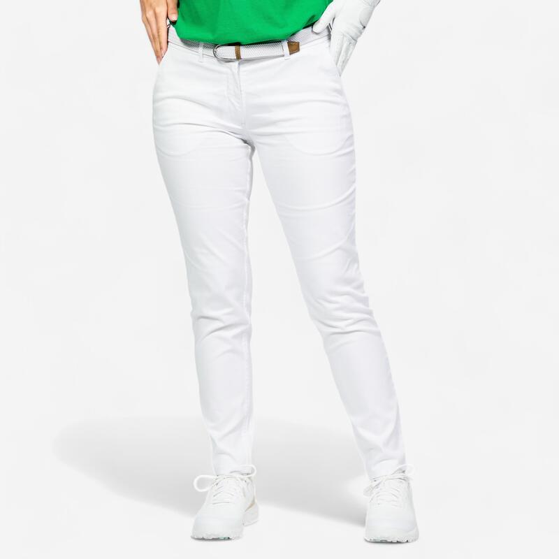 Damen Golfhose Baumwolle - MW500 weiss 