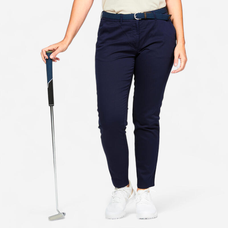 Pantalon chino golf bumbac MW500 Kaki Damă