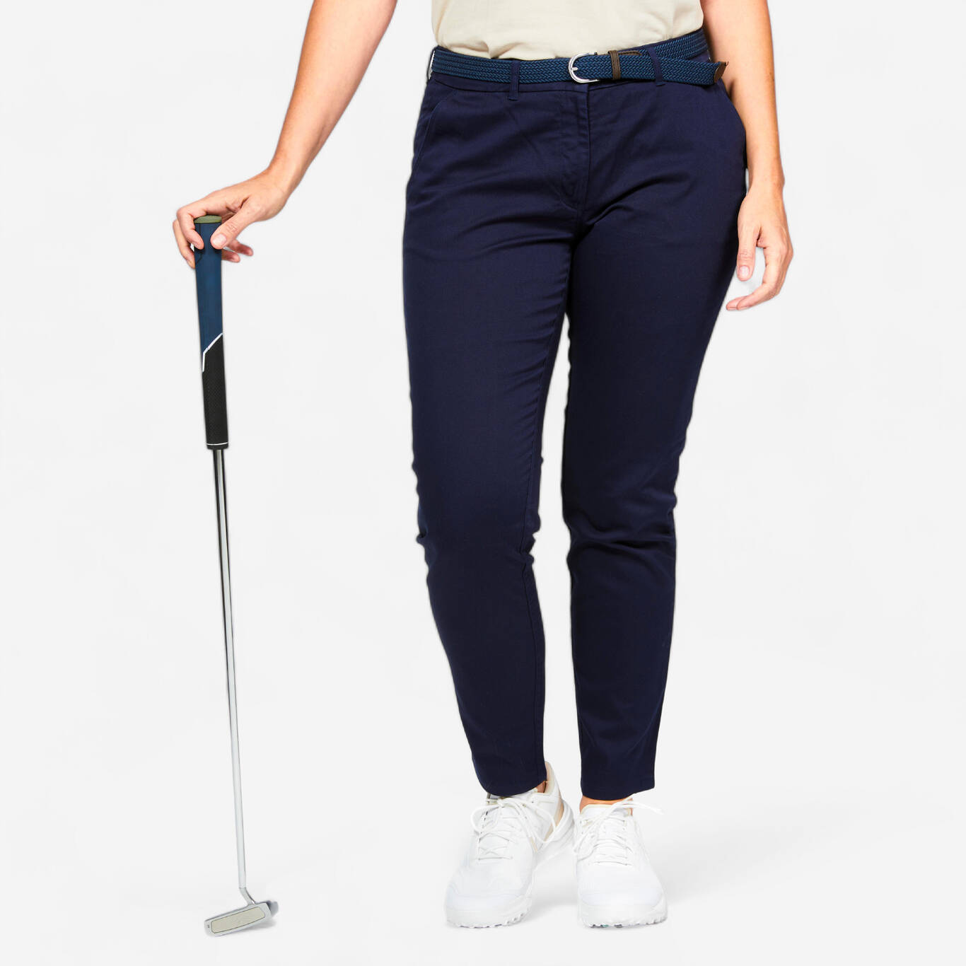 Women's Golf Cotton Chinos - MW500 Navy Blue Women's Golf Cotton Chinos - MW500 Navy Blue