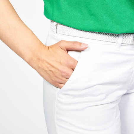 Women's Golf Cotton Chino Trousers - MW500 Icy White